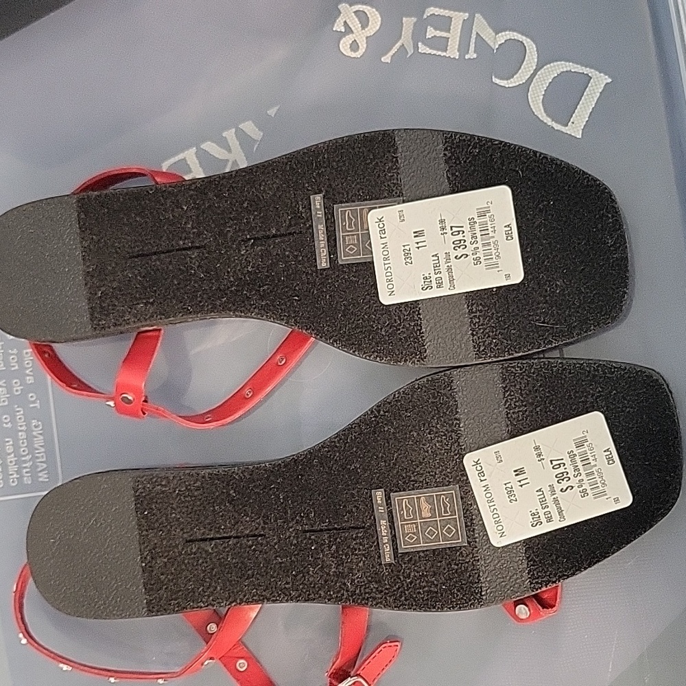 Dolce Vita Red Stud Sandals - Picture 7 of 8